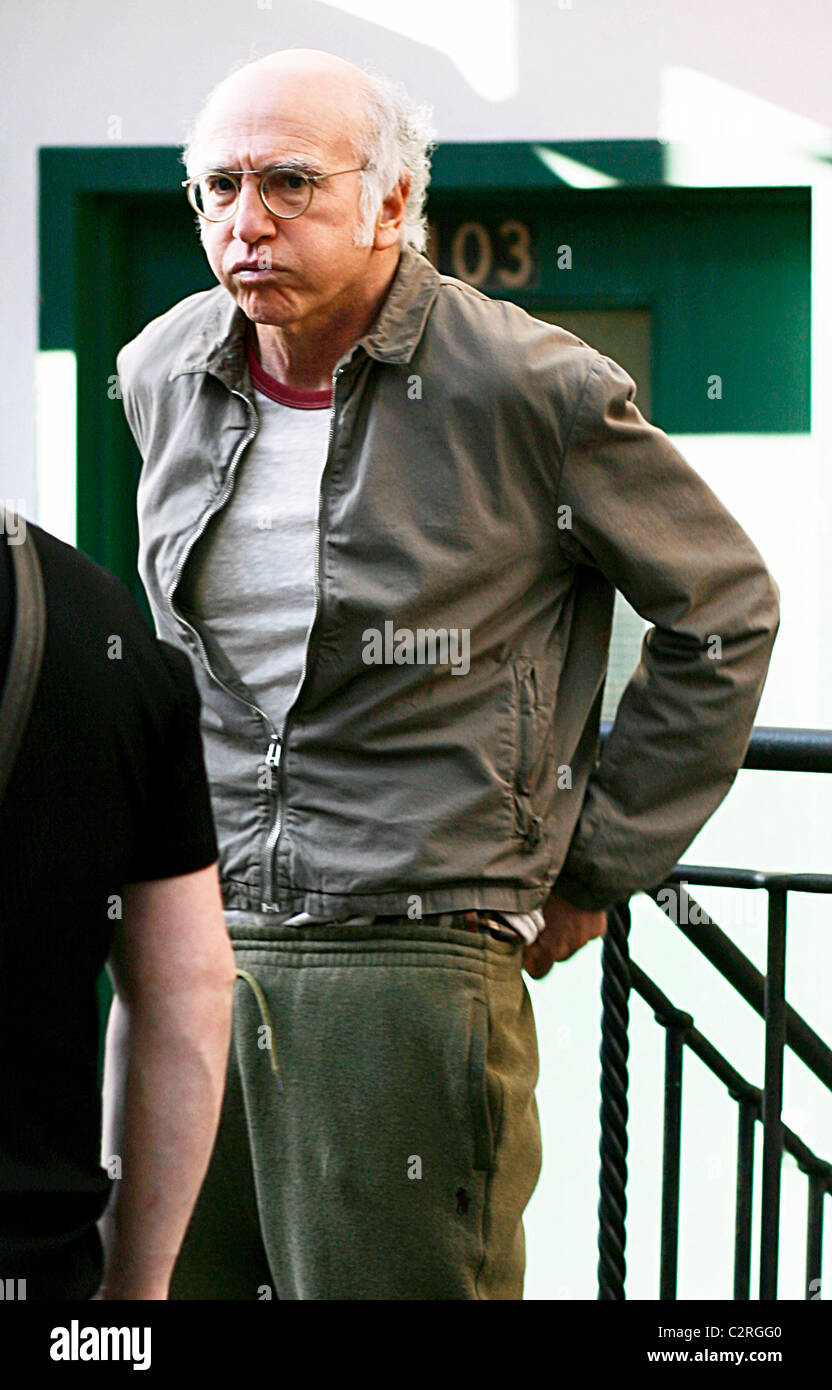 Larry David on set of Woody Allen's untitled film project filming in