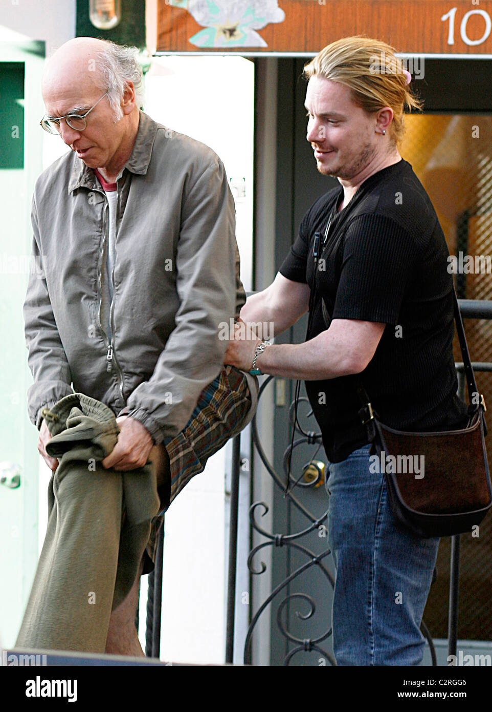 Larry David on set of Woody Allen's untitled film project filming in