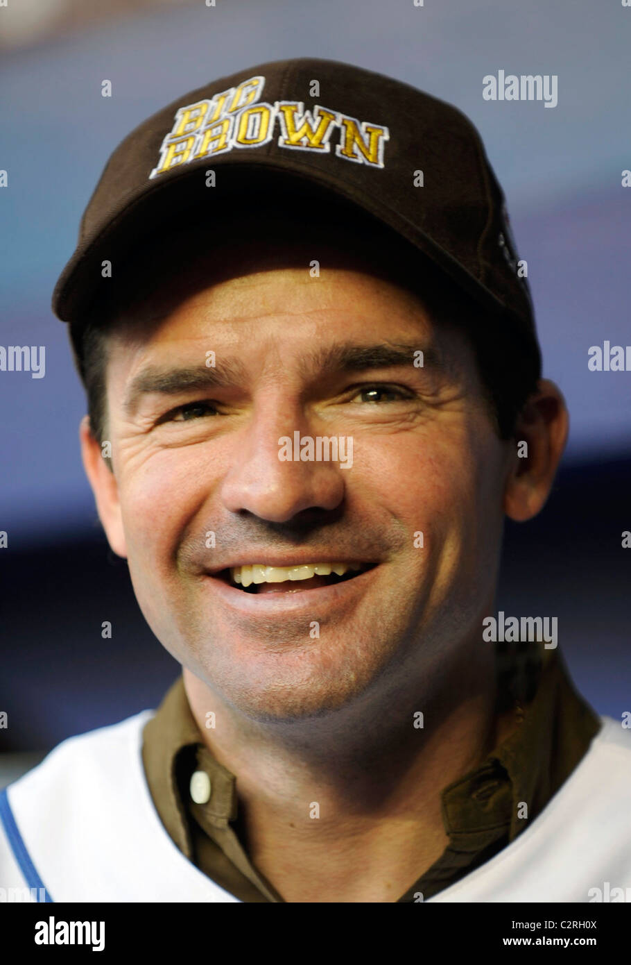 Kent Desormeaux the jockey who rode Big Brown to victories in the 2008 Kentucky Derby and the Preakness Stakes threw out the Stock Photo