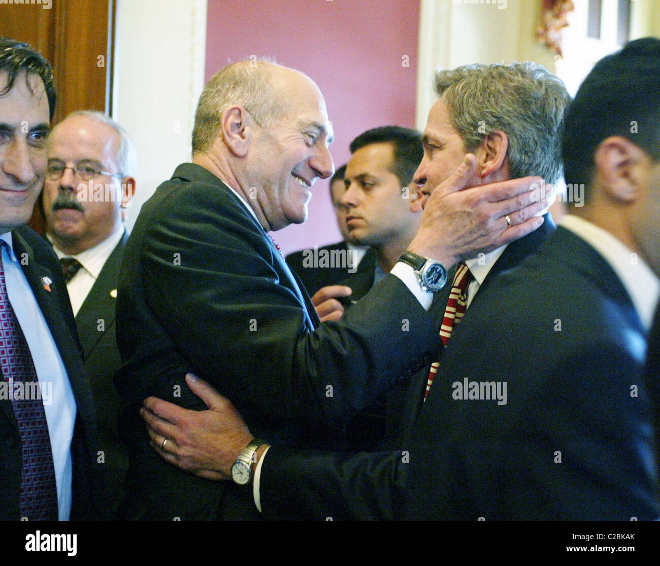 Prime Minister of Israel Ehud Olmert and Senator Norm Coleman 