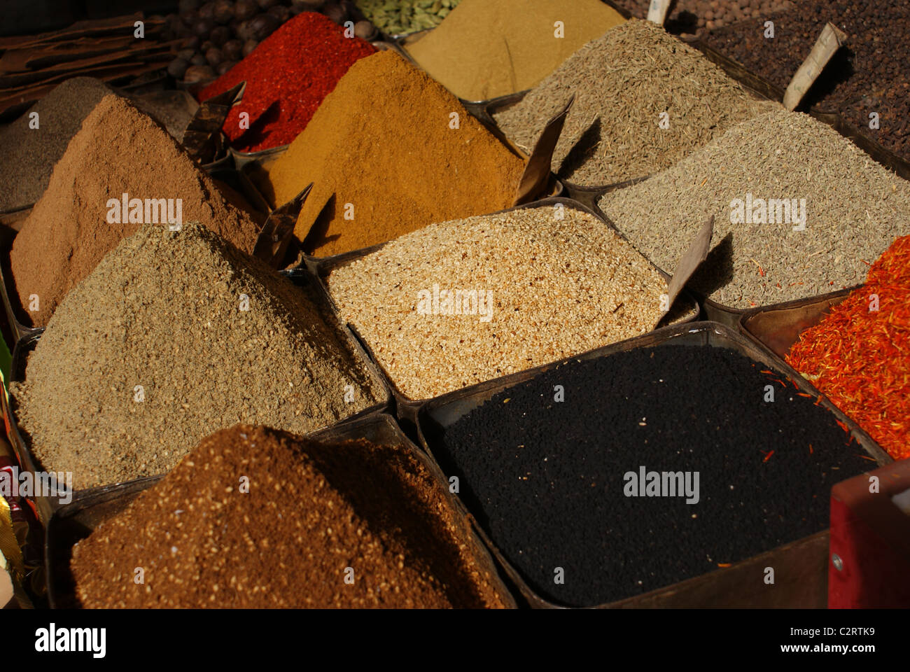 Spices at Souq al-Hamidiyah, Damascus, Syria Stock Photo