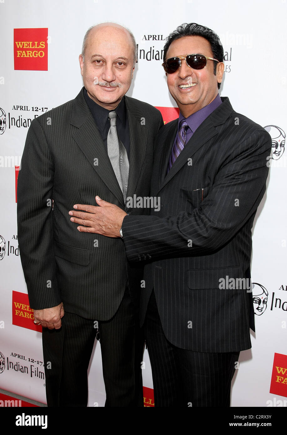 ANUPAM KHER GULSHAN GROVER ZOKKOMON. WORLD PREMIERE. 9TH ANNUAL INDIAN FILM FESTIVAL OF LOS ANGELES CLOSING NIGHT GALA. LOS ANG Stock Photo