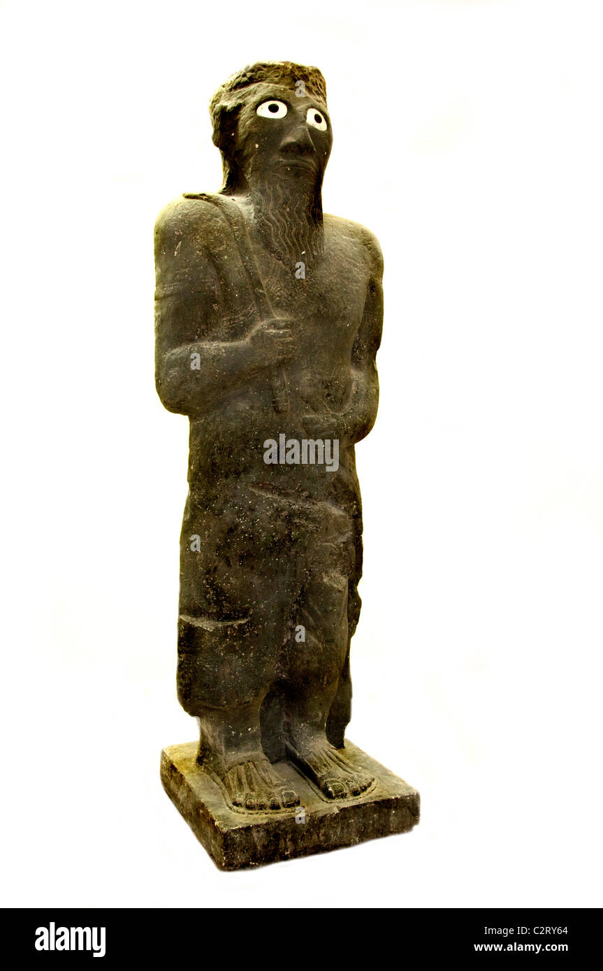 National Museum Aleppo copy Armenean God of the Aramaic palace Tell Halaf 9th cent BC Syria Armenia Stock Photo