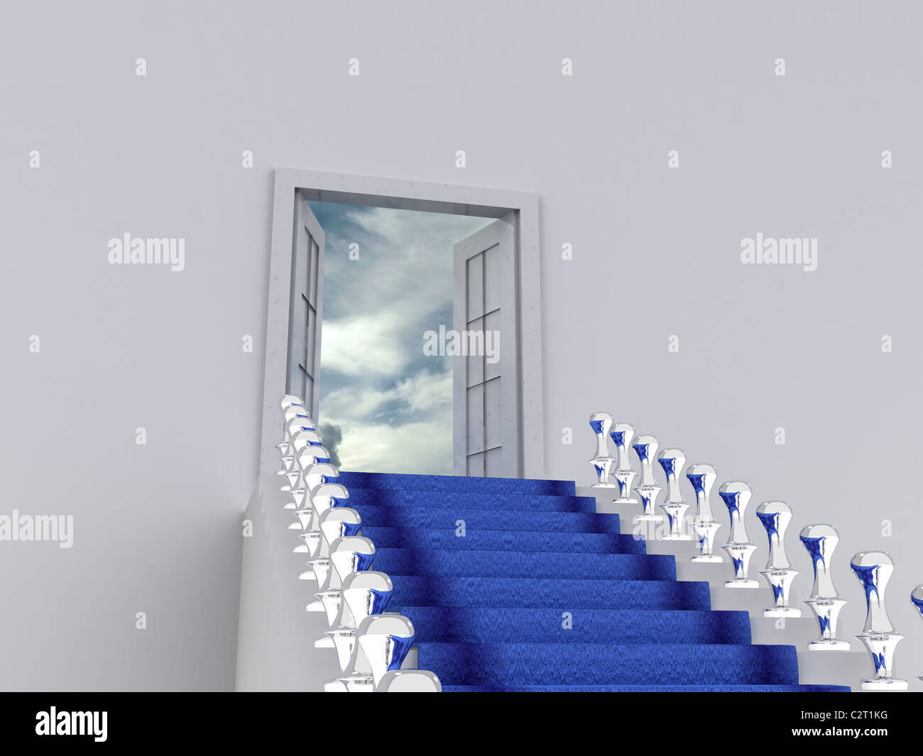 stair to sky. 3d Stock Photo
