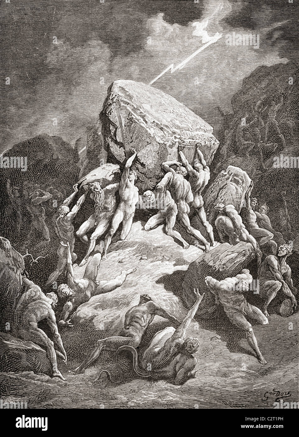 After an original sketch for the Bible by Gustave Dore. Stock Photo