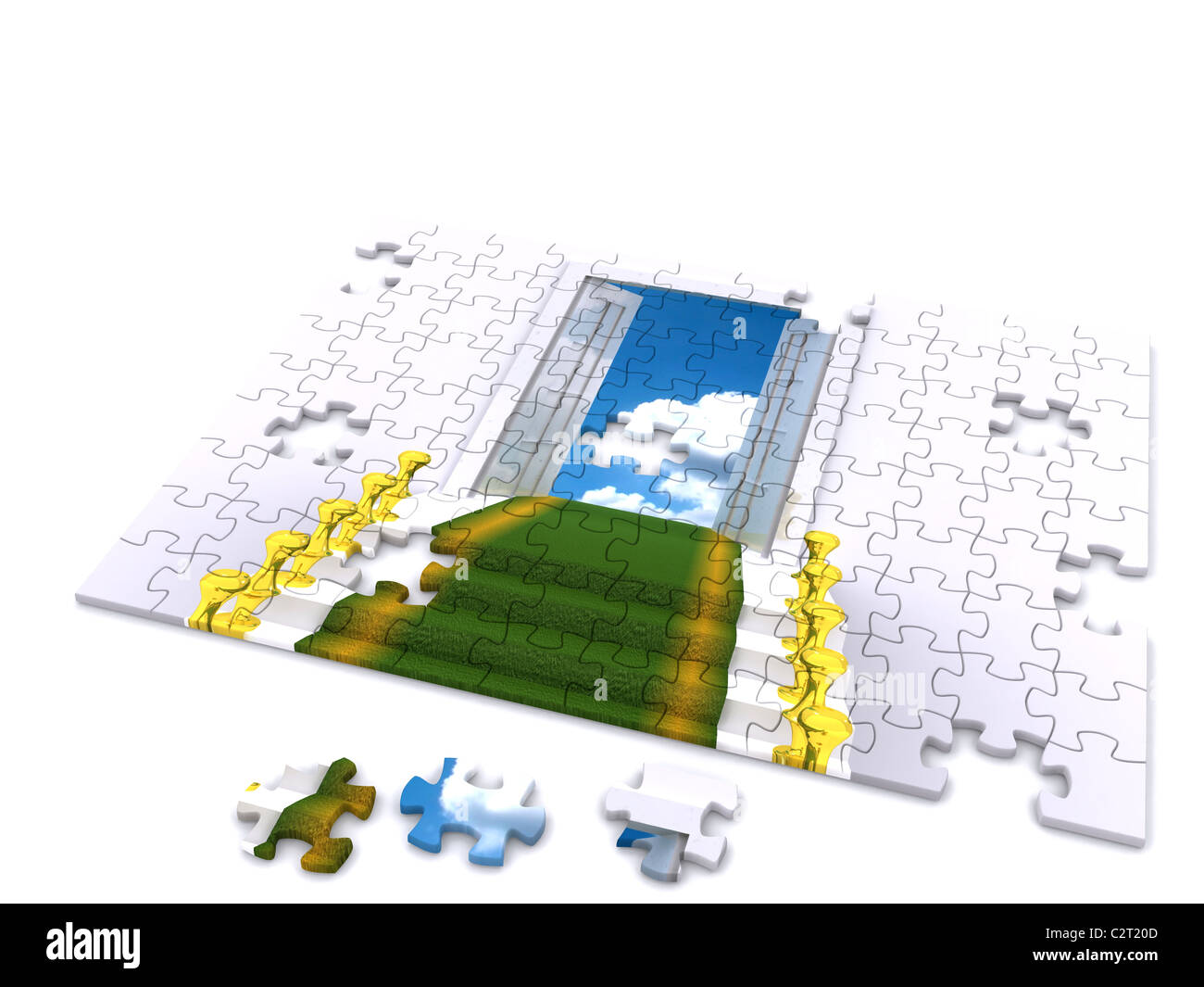 puzzle piece of stair. 3d Stock Photo Alamy