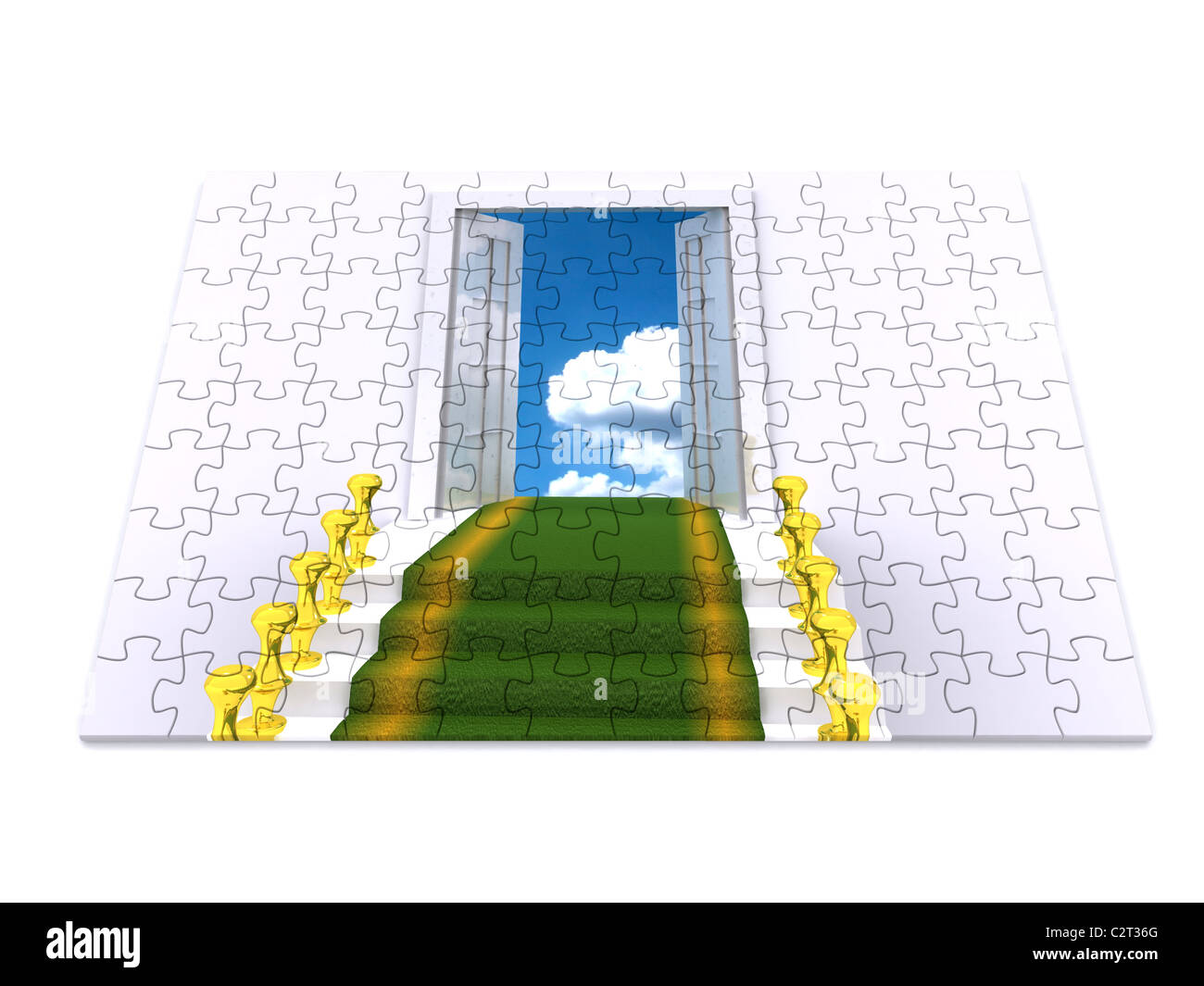 puzzle piece of stair. 3d Stock Photo Alamy