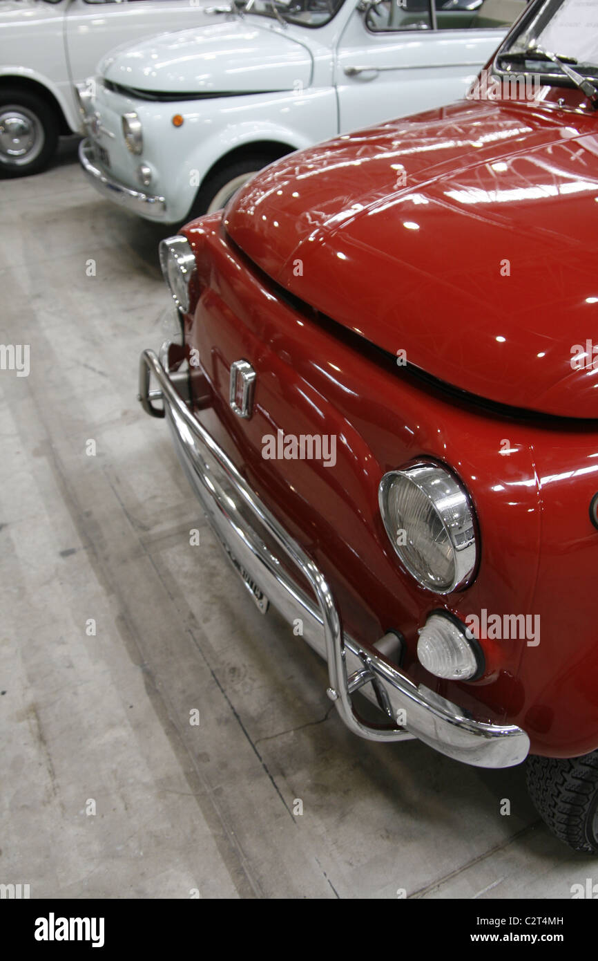 vintage red fiat 500 car at motor show Stock Photo - Alamy