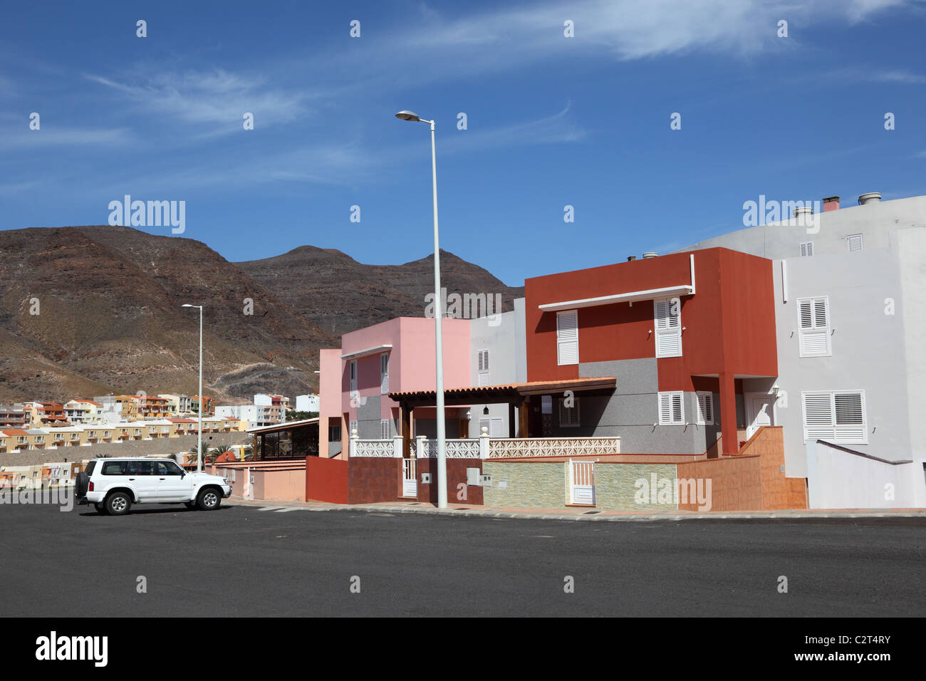 Modern neighborhood in Morro Jable, Canary Island Fuerteventura, Spain Stock Photo