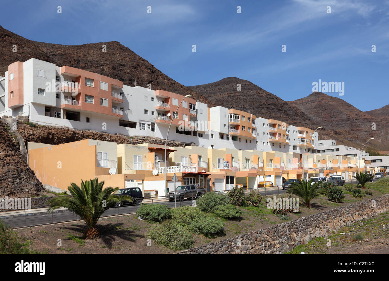 Modern neighborhood in Morro Jable, Canary Island Fuerteventura, Spain Stock Photo