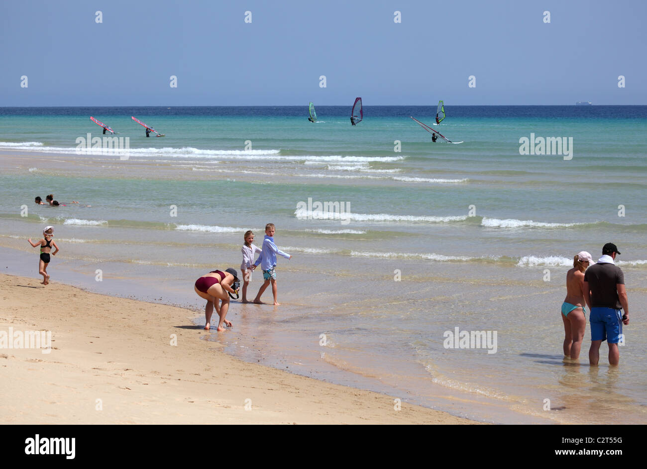 Beach scenery on Canary Island Fuerteventura, Spain Stock Photo