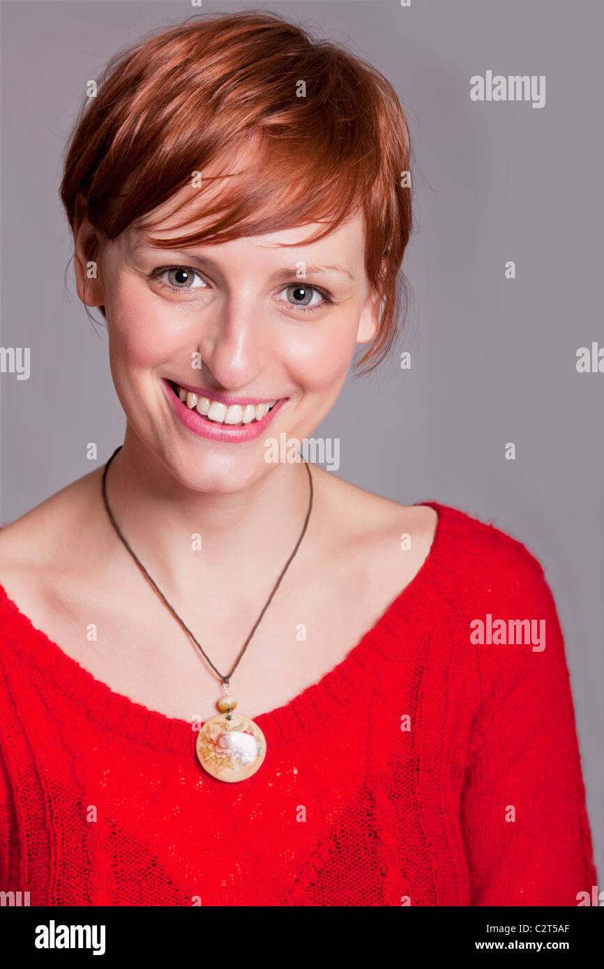 Lady in Red. Portrait Stock Photo Alamy