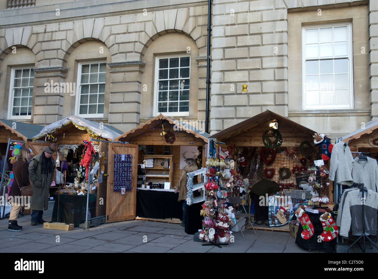 The stalls at the Bath Christmas Market 2010 Stock Photo - Alamy