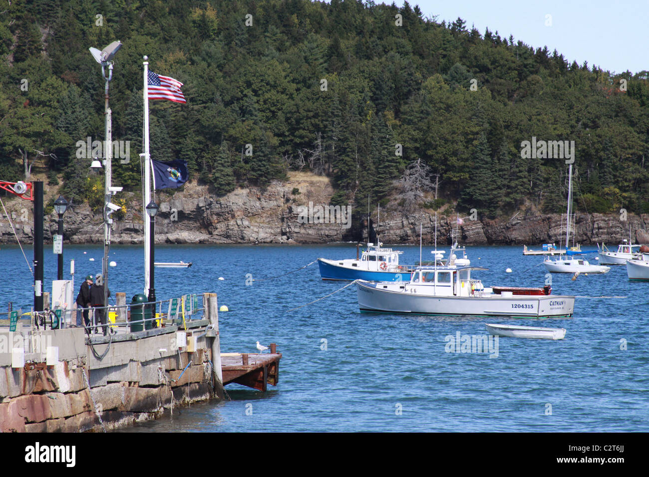Lobster boats off the coast, Bar Harbor, Maine Stock Photo Alamy