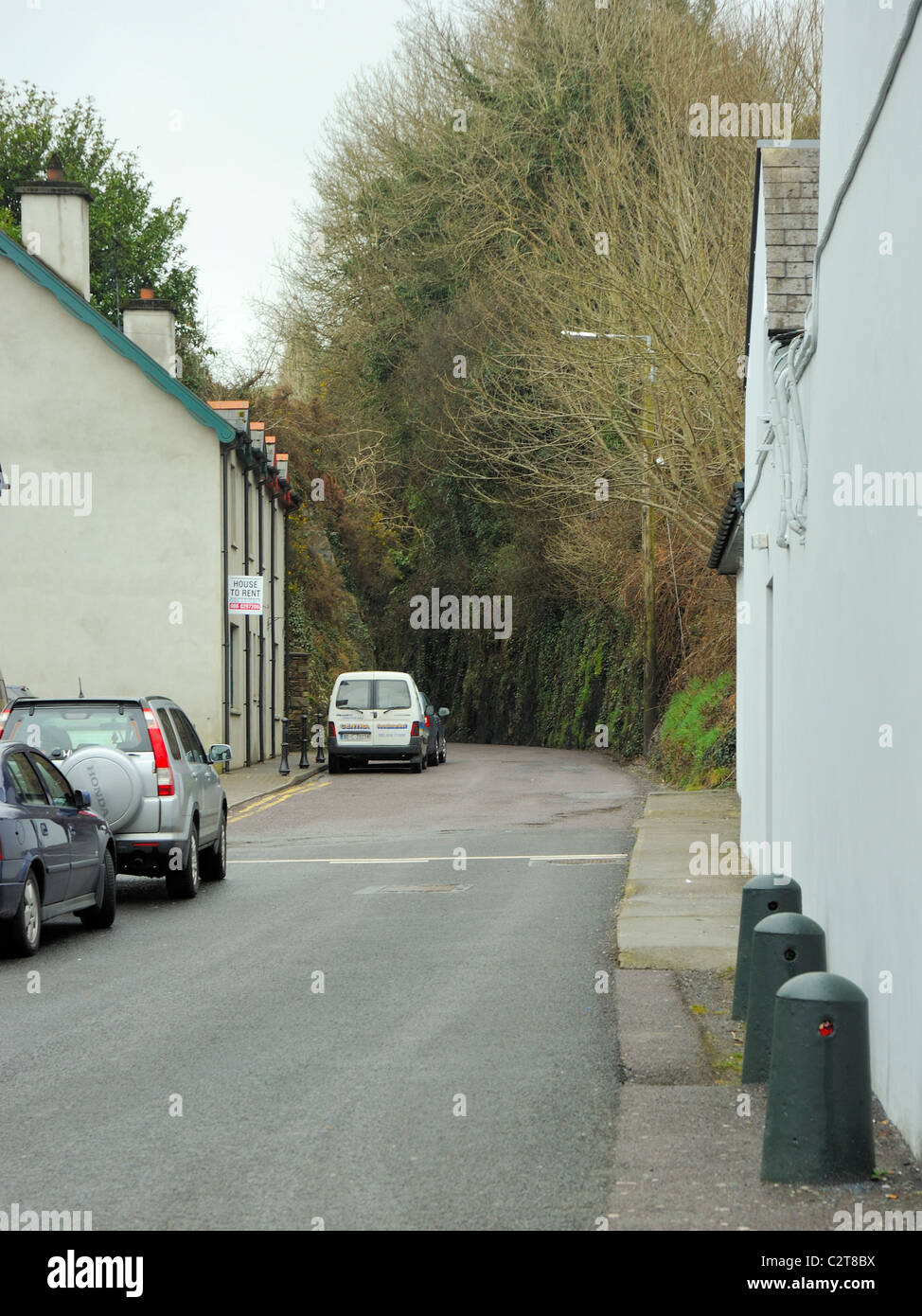 Skibbereen old railway cutting, now a road Stock Photo
