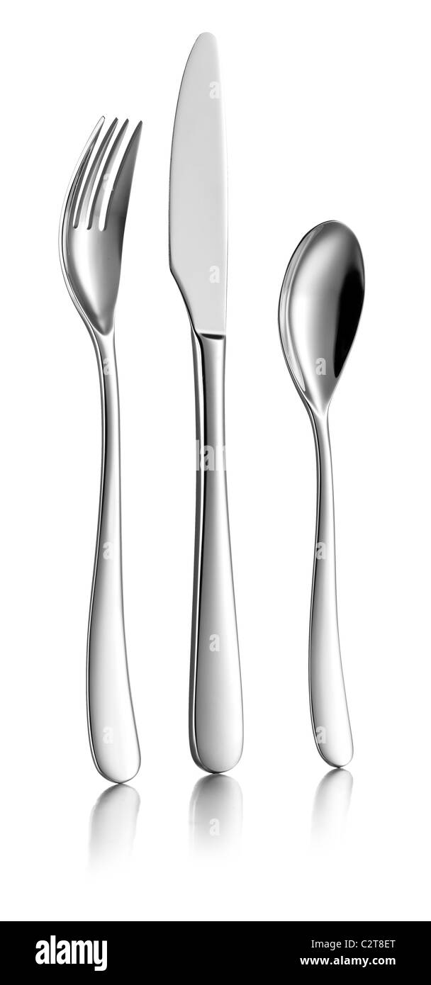 Shiny cutlery Stock Photo