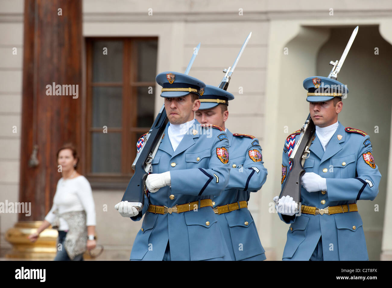 Prague - June 24: Guard change were performed at Prague Castle Czech Republic Stock Photo