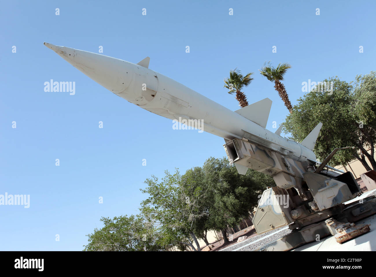 Soviet missile SA-2 Guideline surface to air missile captured by US Military for exploitation and training of aircrew. Stock Photo