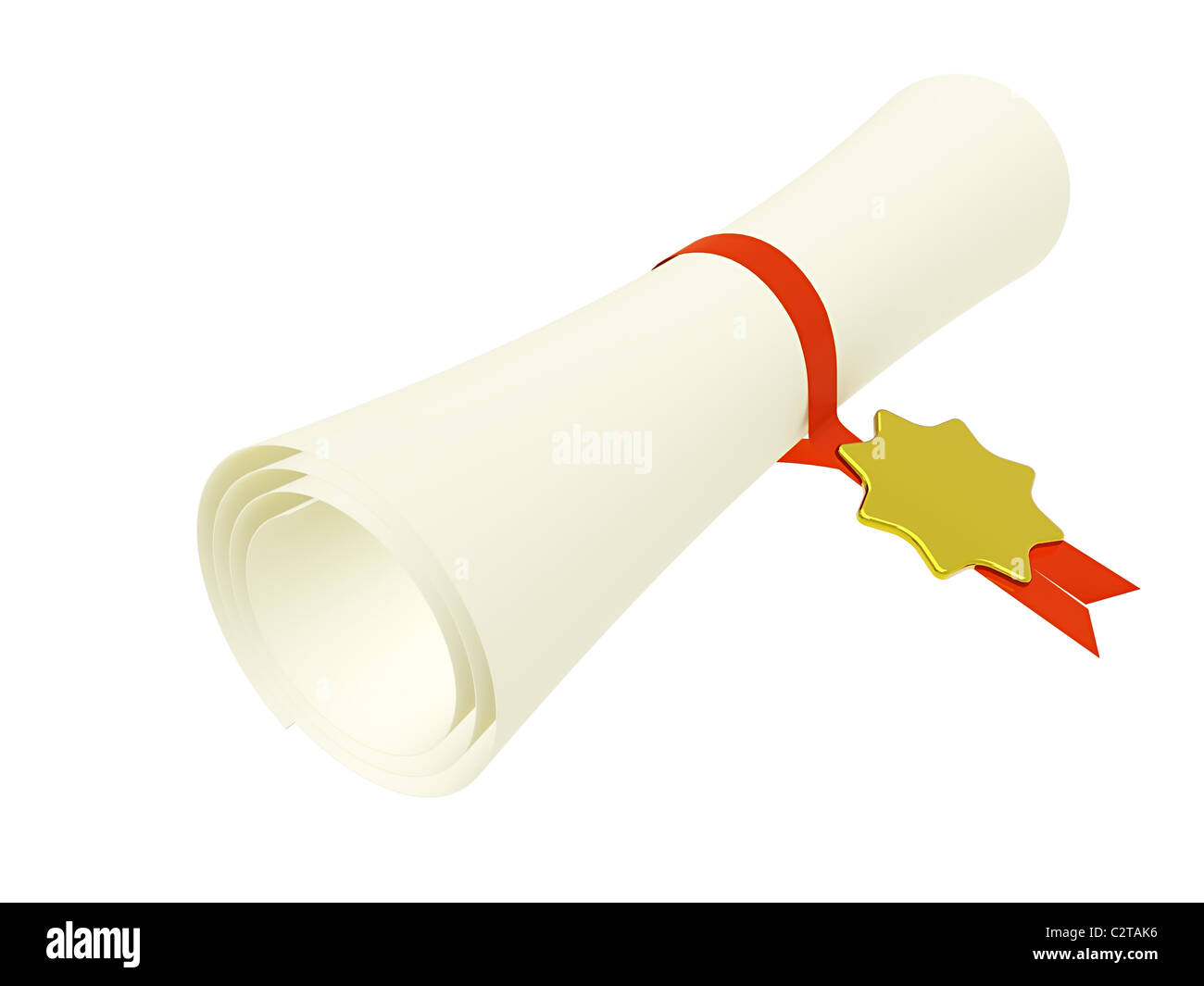 diploma in scroll on white. 3d Stock Photo - Alamy