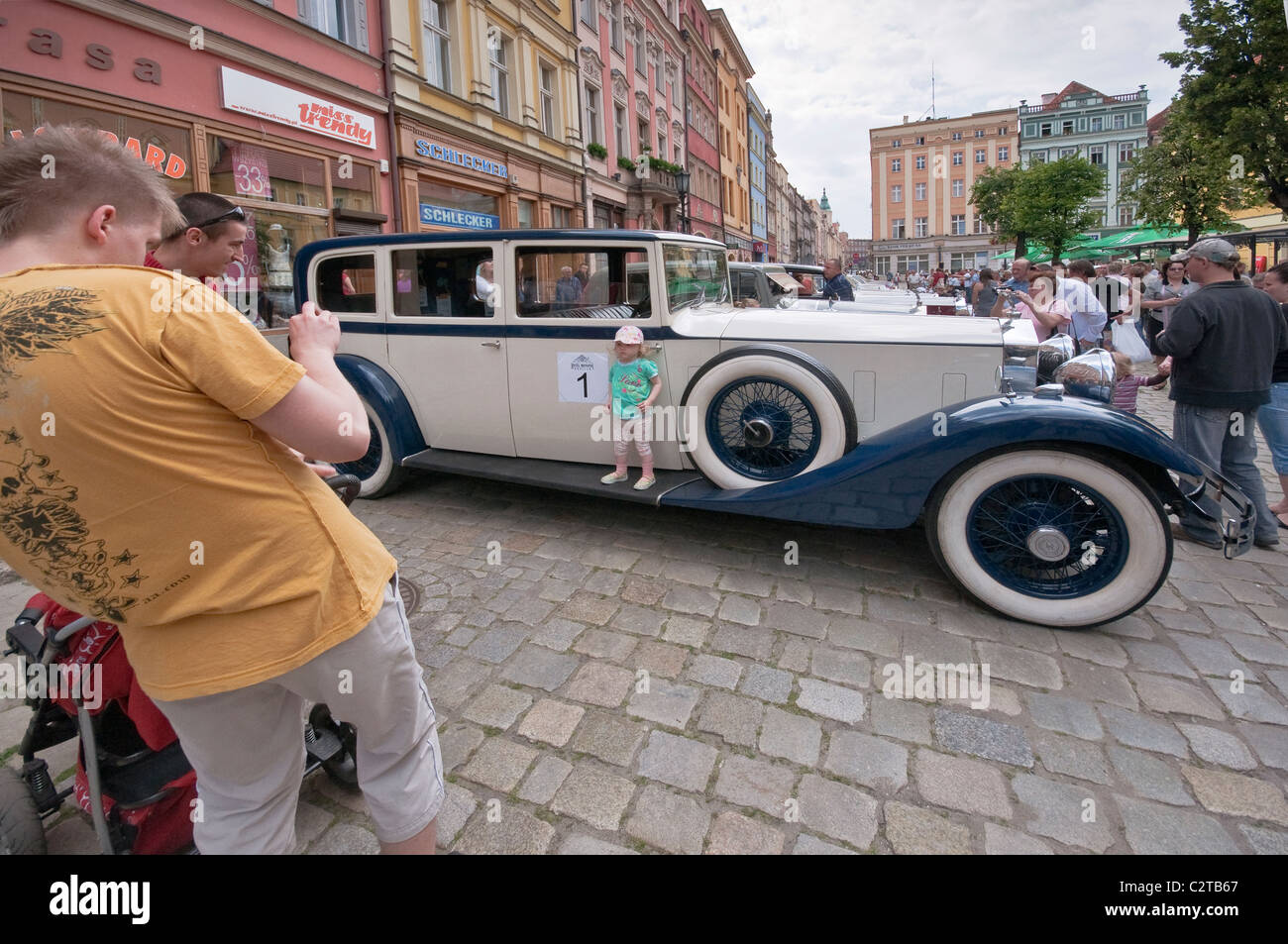 1933 Rolls-Royce Phantom II Hooper at Rolls-Royce & Bentley Club meeting at Rynek (Market Square) in Świdnica, Silesia, Poland Stock Photo