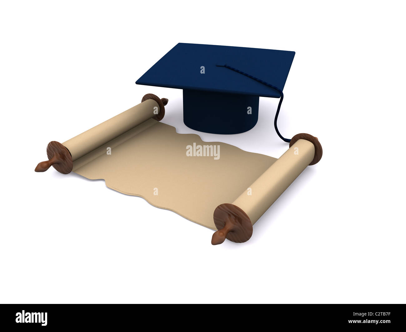 graduation objects on white. 3d Stock Photo - Alamy
