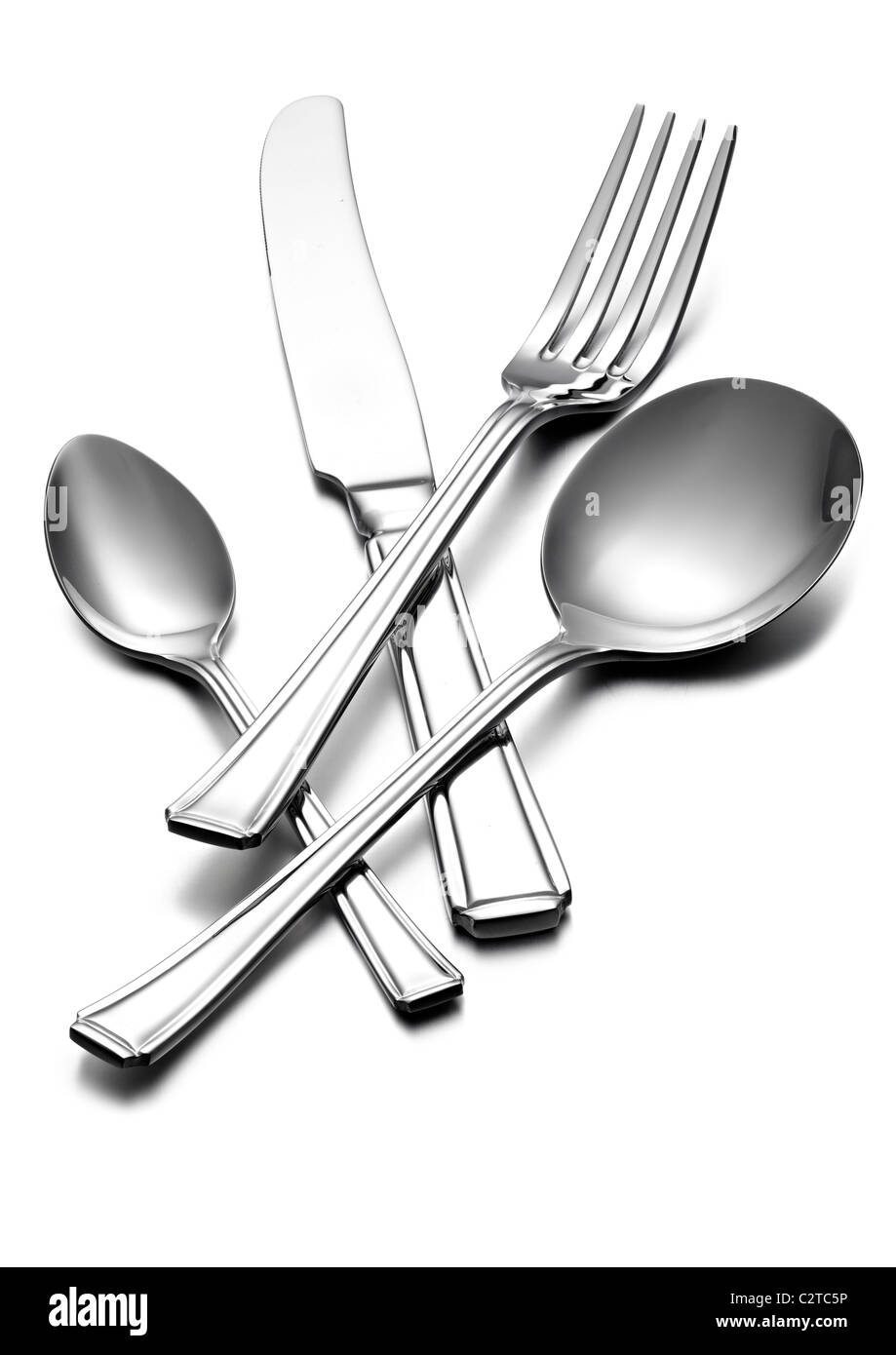 Shiny cutlery Stock Photo