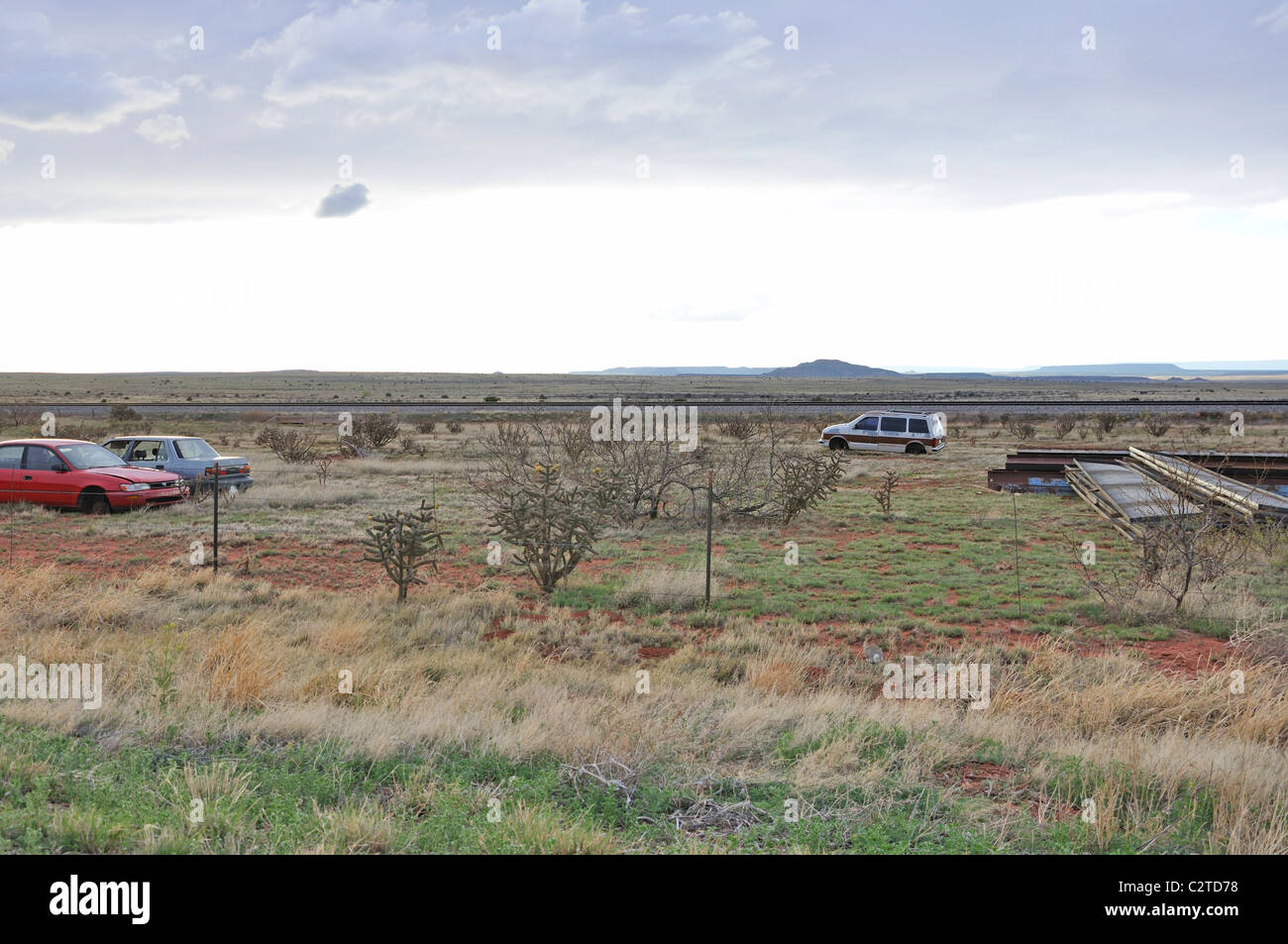 Old car dump, New Mexico, USA Stock Photo