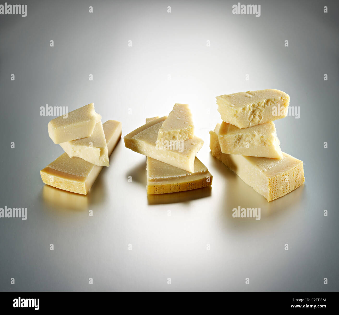 three Parmesan cheeses Stock Photo