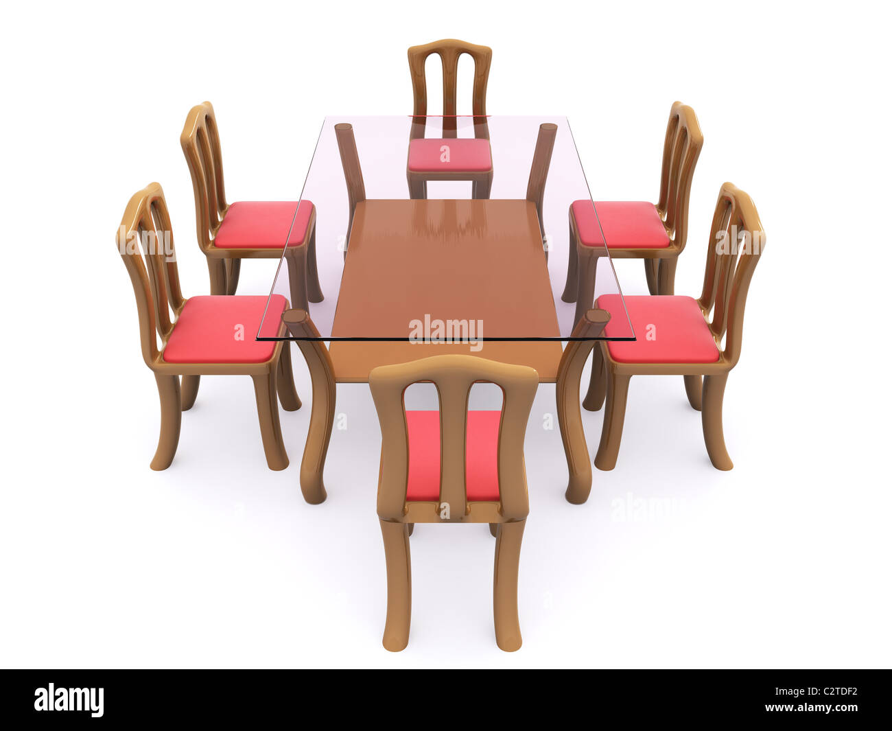 glass dining table with chairs. 3d Stock Photo Alamy