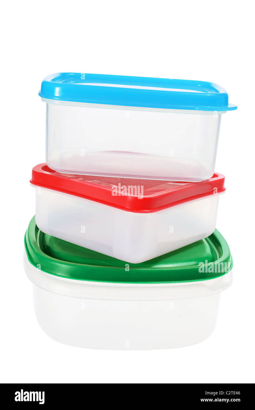 Stack of Plastic Containers Stock Photo Alamy