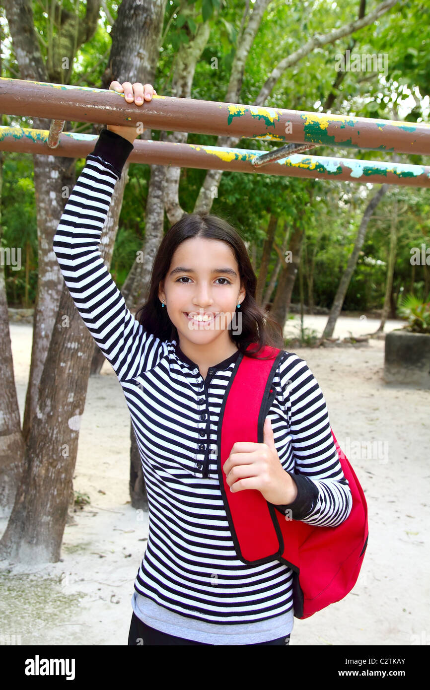 hispanic latin teenager student girl backpack in jungle park Mexico Stock Photo Alamy