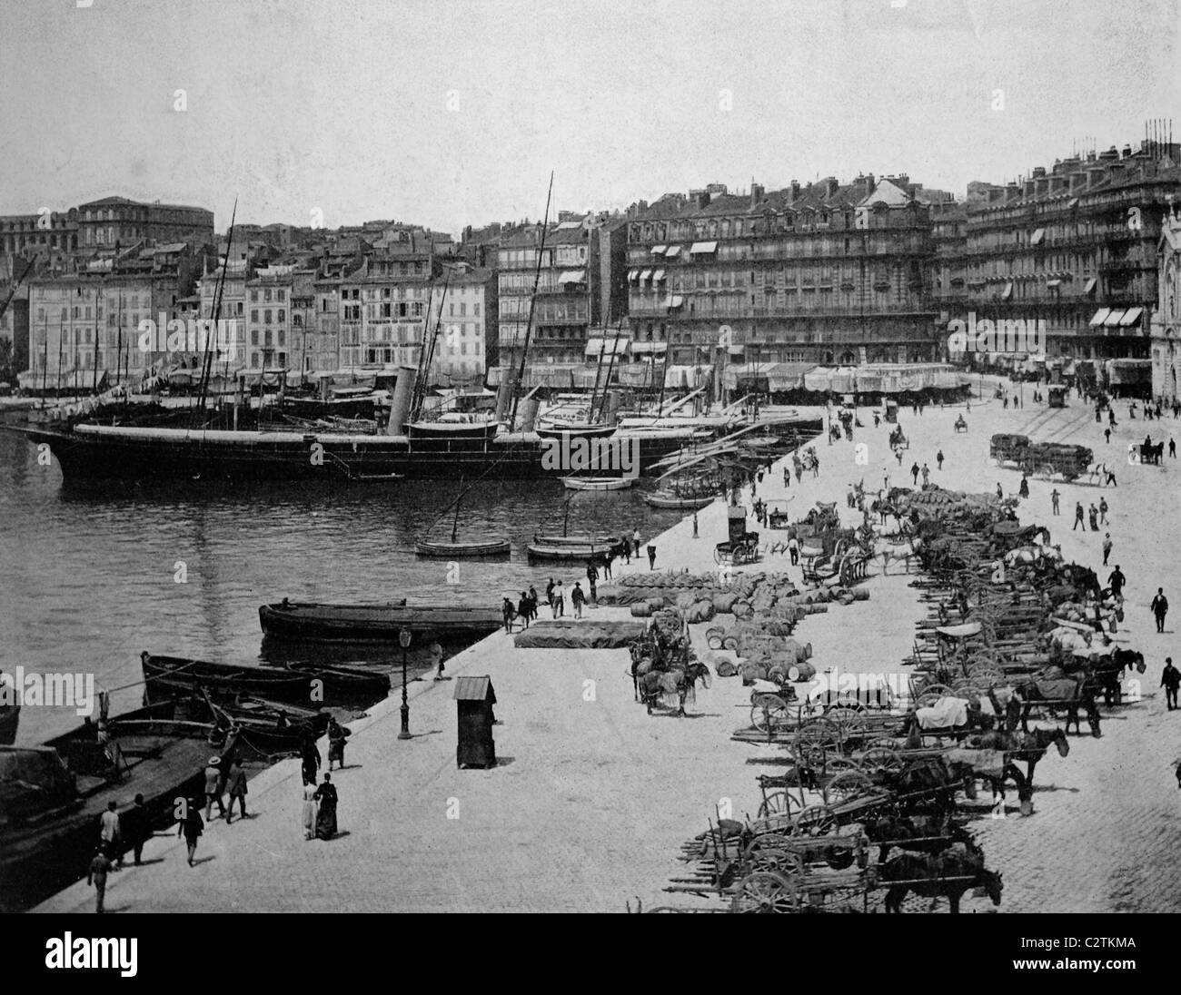 Early autotype of Marseille, Bouches-du-Rhône, France, historical photo, 1884 Stock Photo