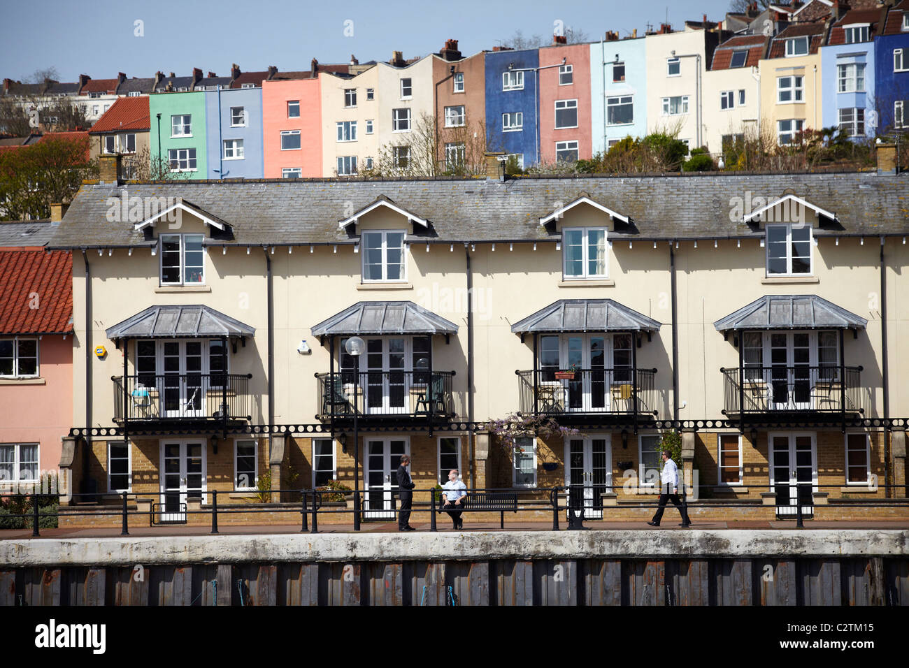 Colourful Terraced Houses on Bristol Waterside Stock Photo Alamy