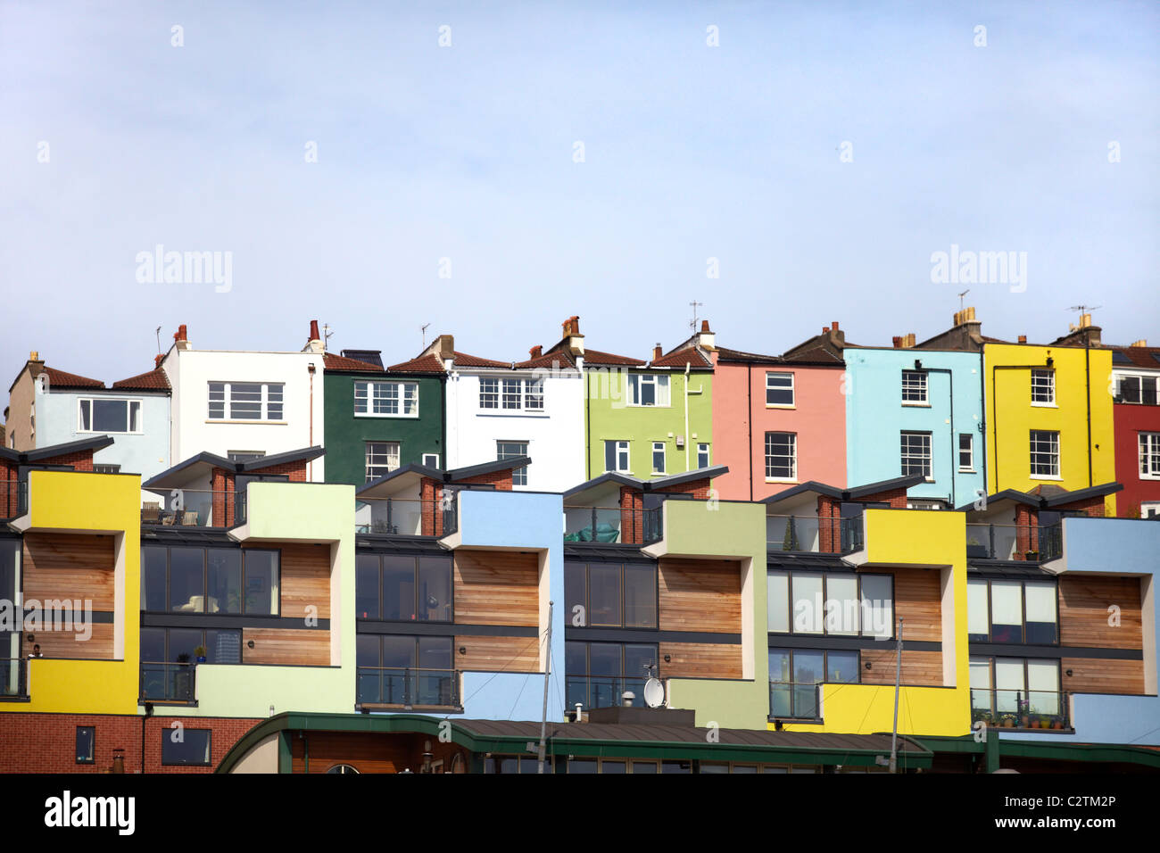 Colourful Terraced Houses on Bristol Waterside Stock Photo Alamy
