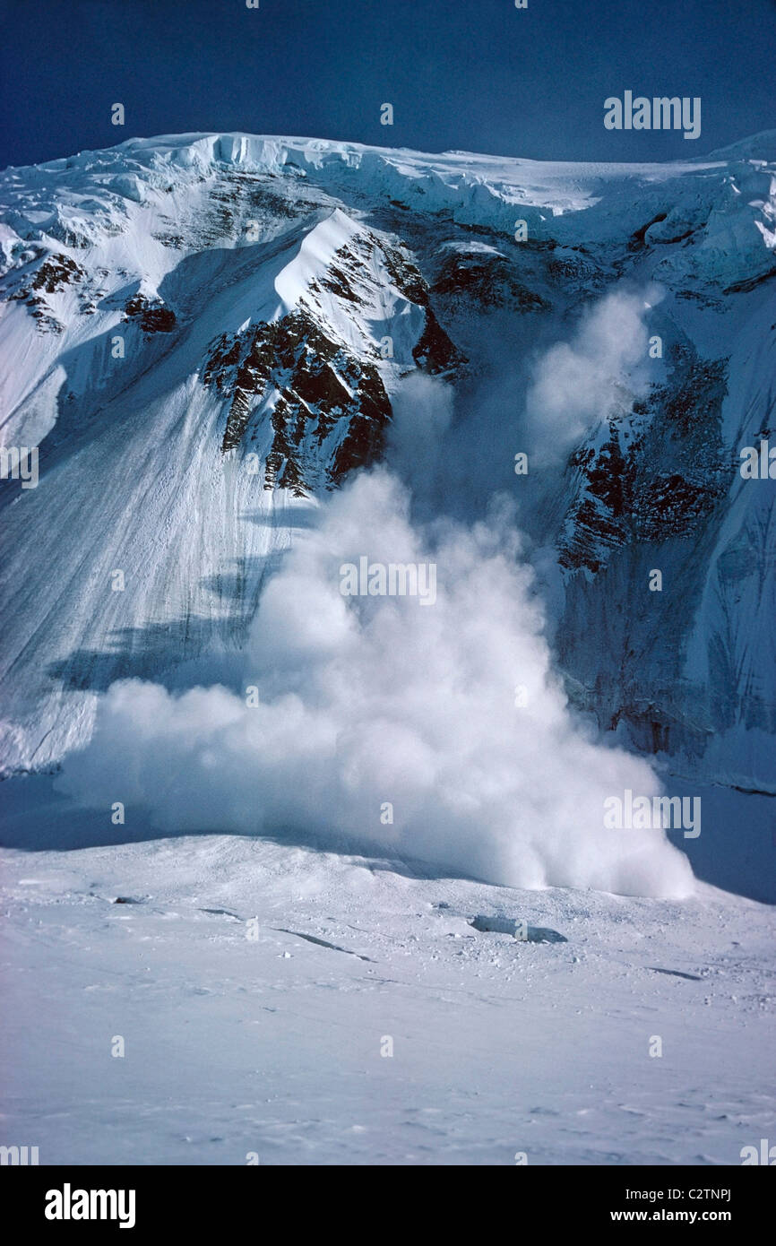 Avalanche Muldrow Glacier AK Range Denali NP Alaska Spring Stock