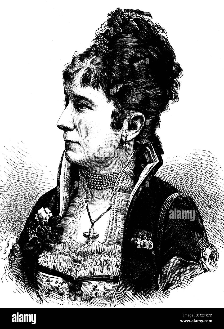 Charlotte Wolter, 1834-1897, actress, historical illustration, circa 1886 Stock Photo