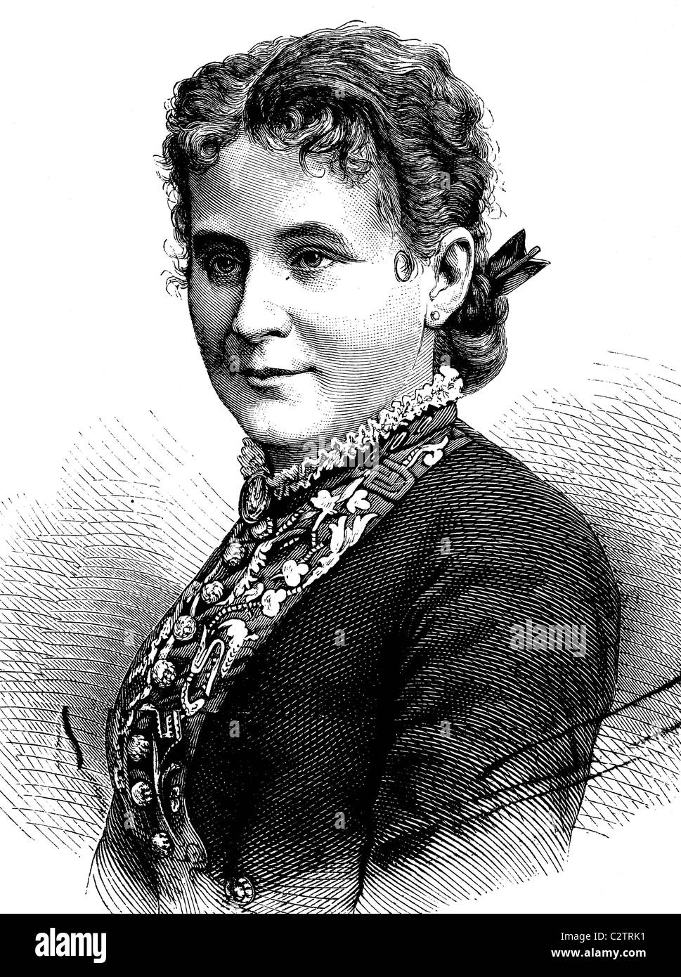Wilhelmine Mitterwurzer, 1848-1909, Austrian actress, historical illustration, circa 1886 Stock Photo