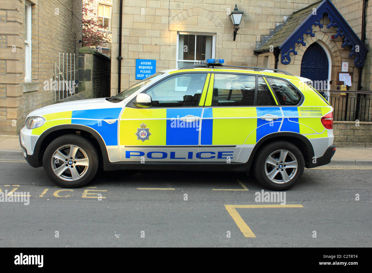 BMW Police Car Fast Response West Yorkshire Stock Photo