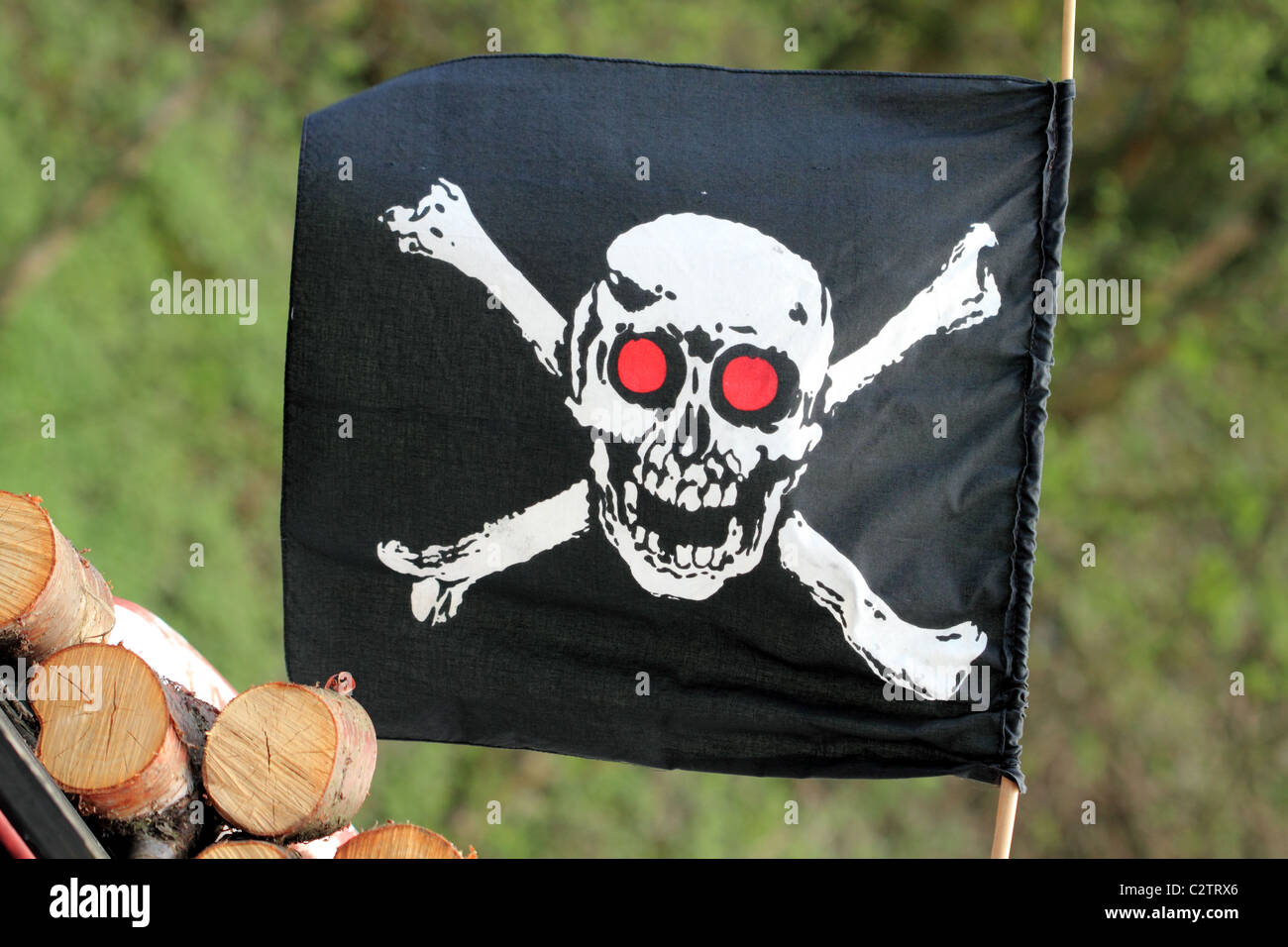 Jolly Roger Pirate Flag Stock Photo