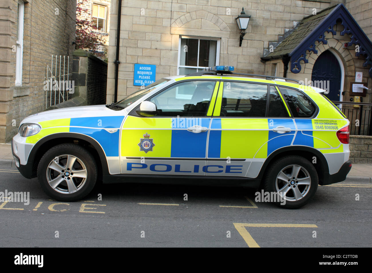 BMW Police Car Fast Response West Yorkshire Stock Photo