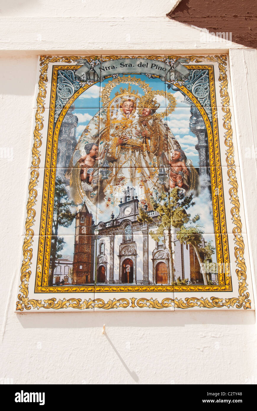 mosaic religious mural at the nuestra sendra del pino fuerteventura, majanicho Stock Photo