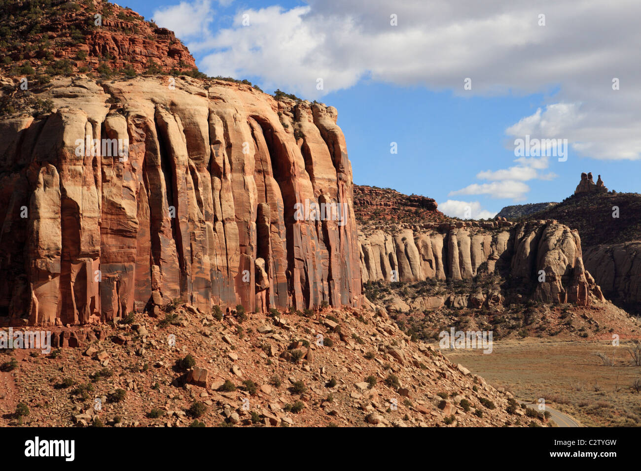 Wingate sandstone cliffs in Indian Creek Utah Stock Photo Alamy