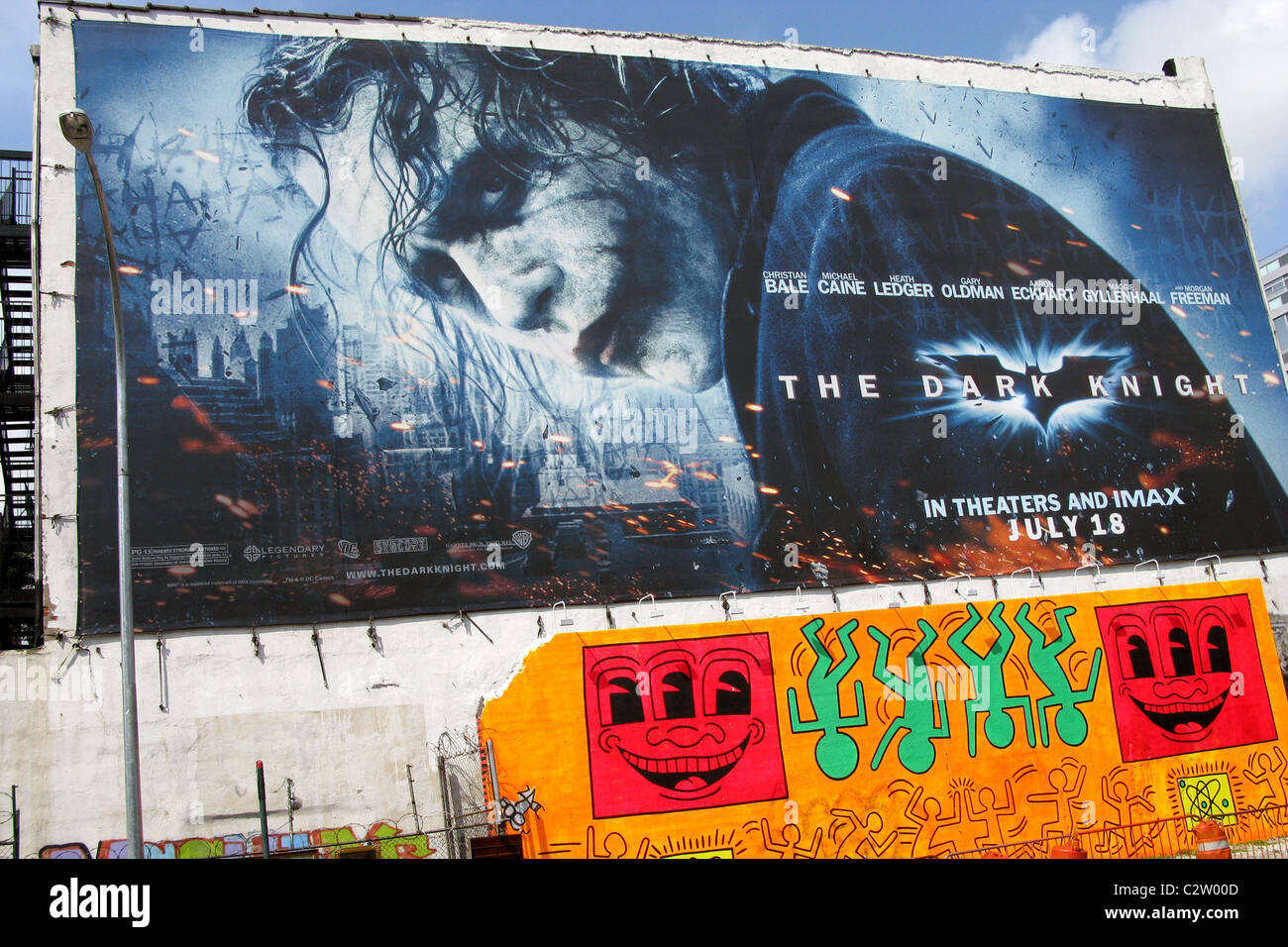 Heath Ledger Appears As The Joker On A Billboard On Houston Street Stock Photo Alamy