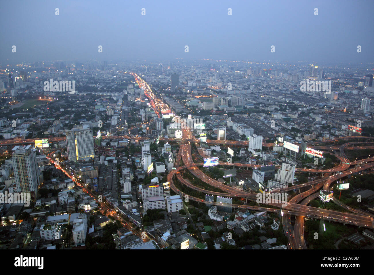 Bangkok city at night view from 77th floor Stock Photo - Alamy
