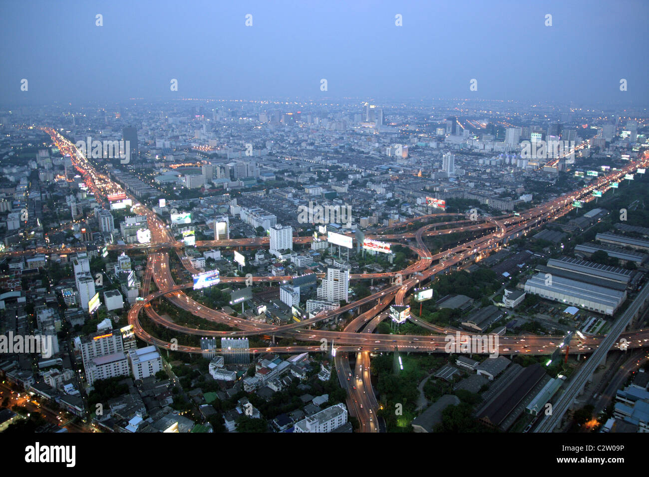 Bangkok city skyline at night Stock Photo - Alamy
