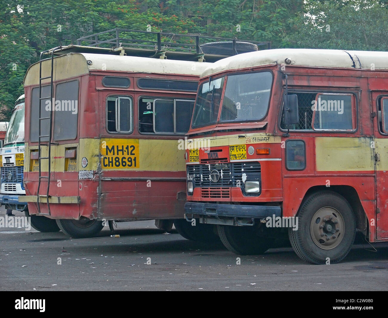 Bus stand, Station, Swargate, Pune, Maharashtra, India Stock Photo