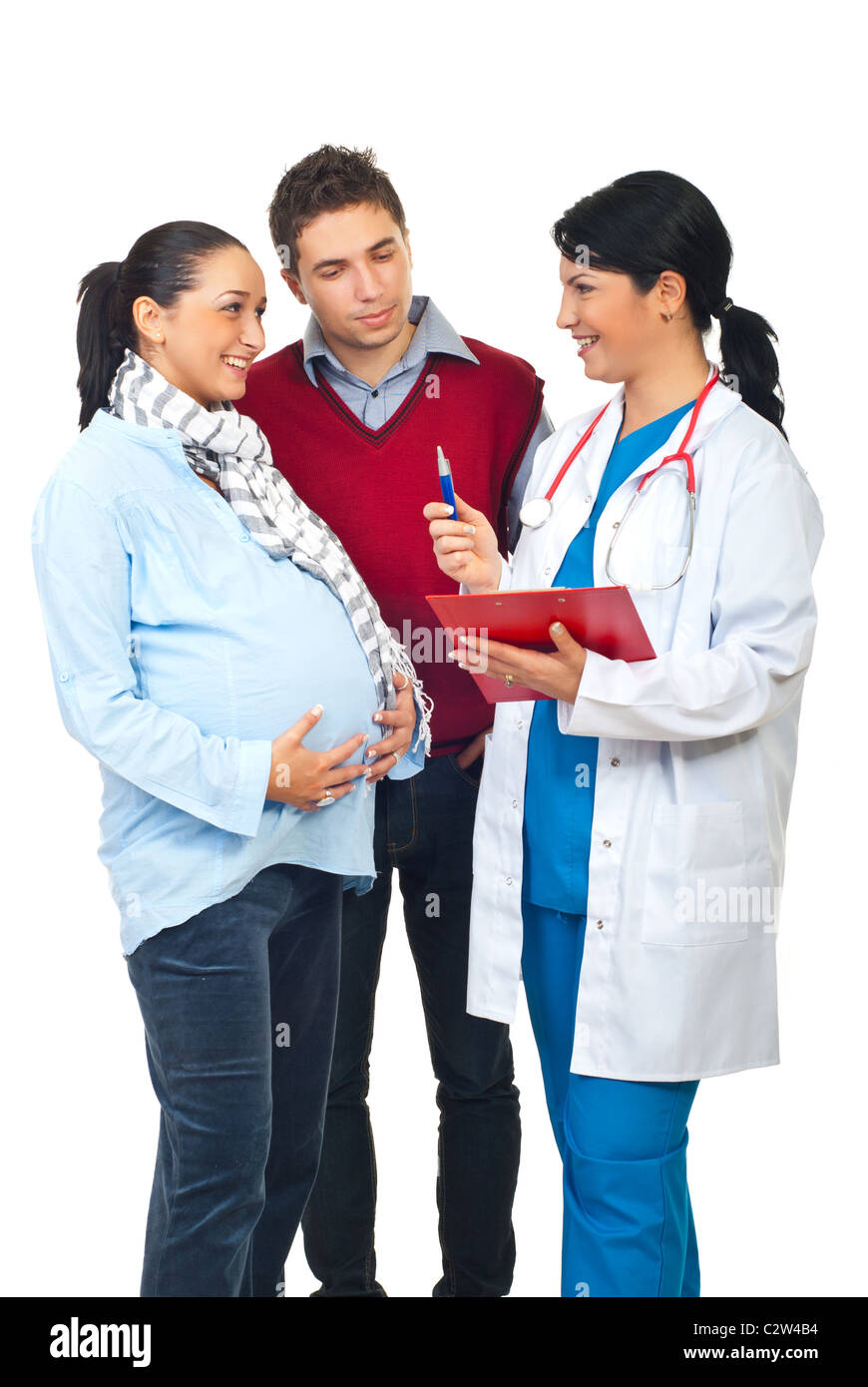 Pregnant couple doctor discussion hi-res stock photography and images ...