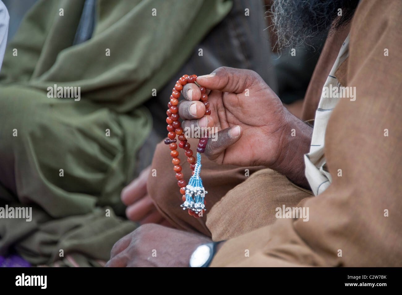 Helmand man with prayer beads Stock Photo