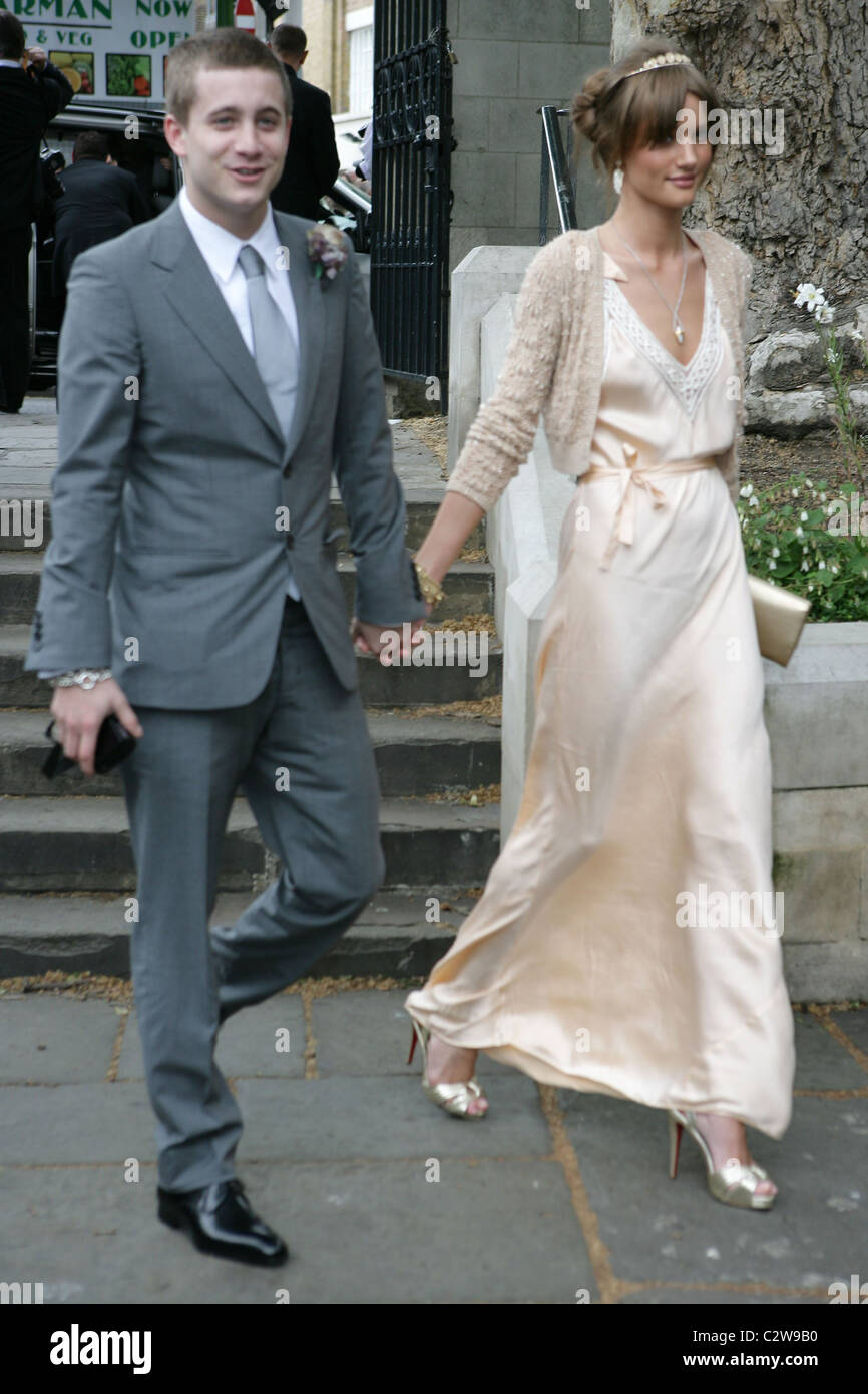 Rosie Huntington-Whiteley, Tyrone Wood The wedding of Leah Wood and Jack  MacDonald at Southwark Cathedral London, England Stock Photo - Alamy