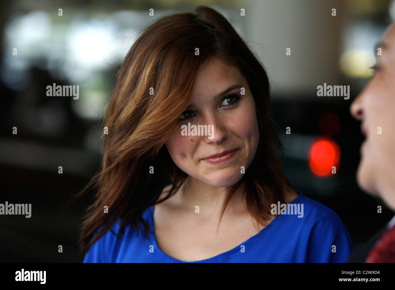 One Tree Hill' star Sophia Bush arrives at LAX airport wearing a blue